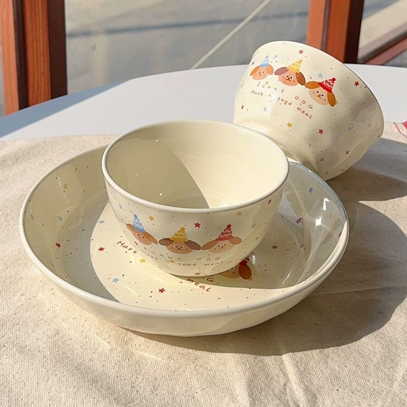 211 Compartment Dinner Plate Cute Ceramic Tableware