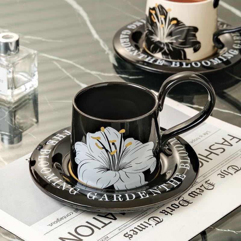 Series Lily Coffee Cup Saucer Set Exquisite Mug