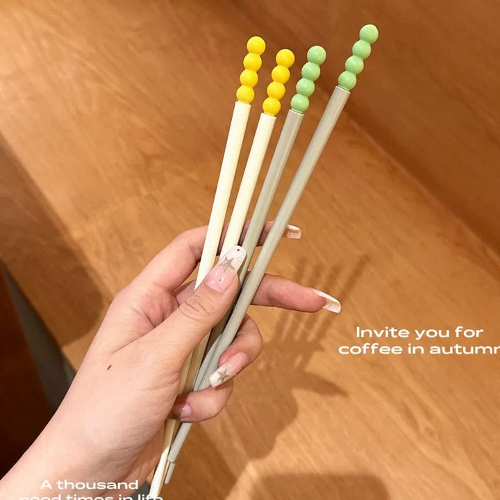 Candy-Colored Alloy Chopsticks 🥢 – Antibacterial, Mold-Resistant, Heat-Resistant & Non-Slip – Set of 5 Pairs for Household Use