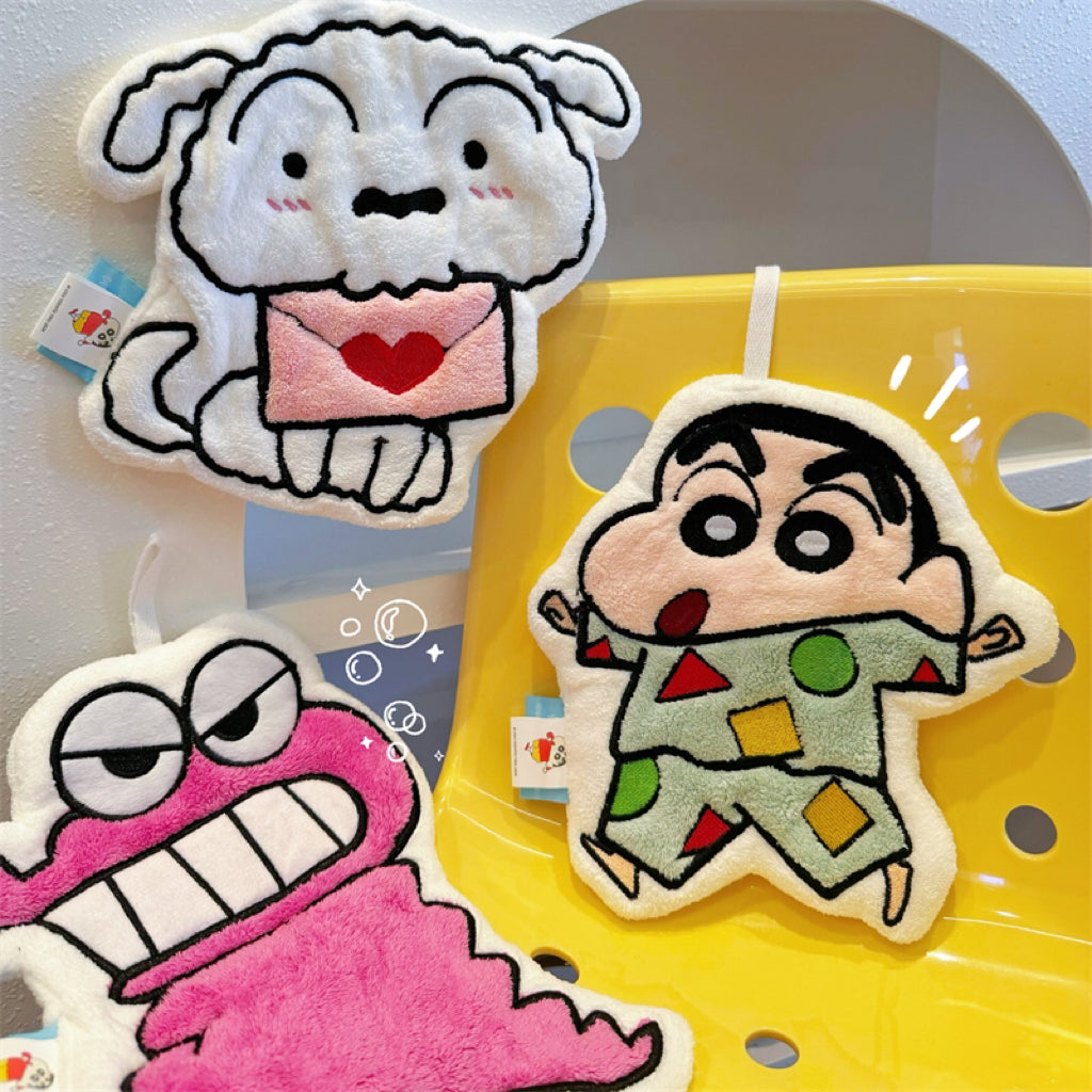 Crayon Shin-chan™ Coral Fleece Hand Towels – Super Absorbent & Quick-Drying, Double-Layered and Thickened – Set of 3