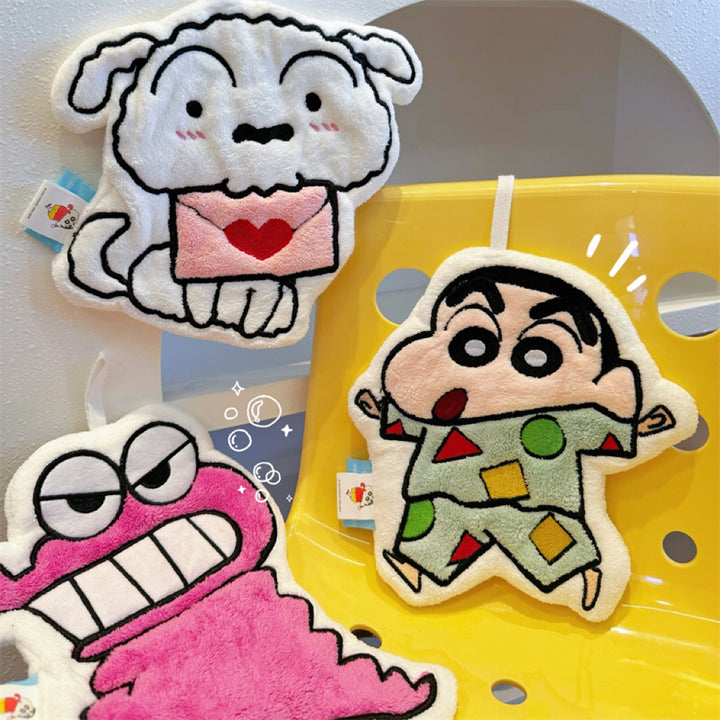 Crayon Shin-chan™ Coral Fleece Hand Towels – Super Absorbent & Quick-Drying, Double-Layered and Thickened – Set of 3