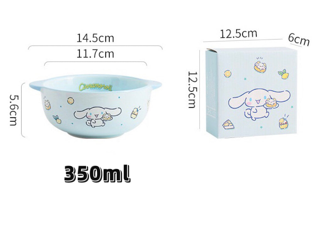 Sanrio Family Series™️ Ceramic Double-Handle Bowl – Yogurt & Rice Bowl 🥣