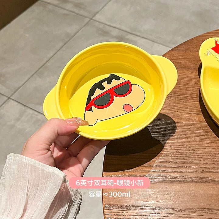 Crayon Shin-chan Ceramic Tableware Set Bowl Plate Set