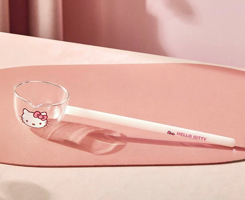 Sanrio™ Glass Long-Handle Soup Ladle – Large Serving Spoon 🍜 Heat-Resistant Oil Ladle