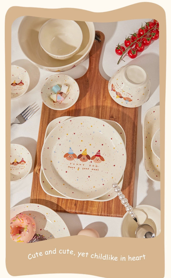 211 Compartment Dinner Plate Cute Ceramic Tableware