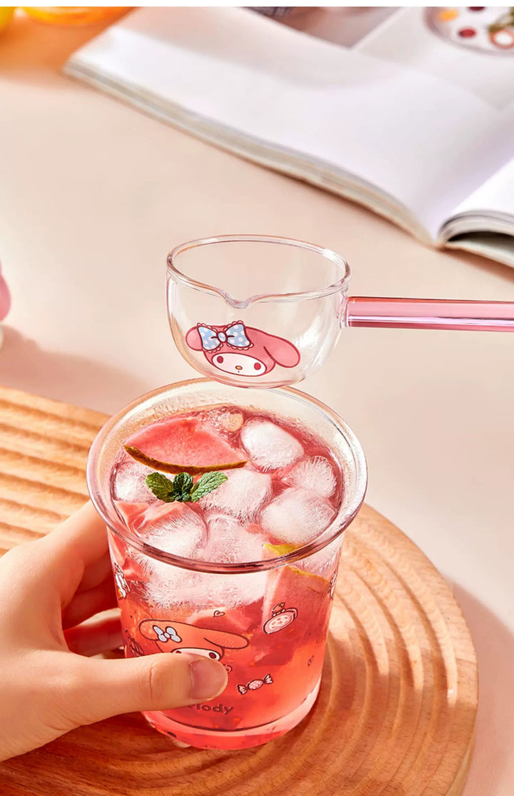 Sanrio™ Glass Long-Handle Soup Ladle – Large Serving Spoon 🍜 Heat-Resistant Oil Ladle