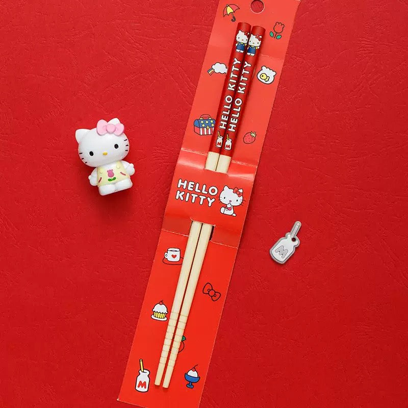 Sanrio™️ Non-slip Bamboo Chopsticks 🥢 – Antibacterial & Mold-resistant, Kid-friendly, 21cm
