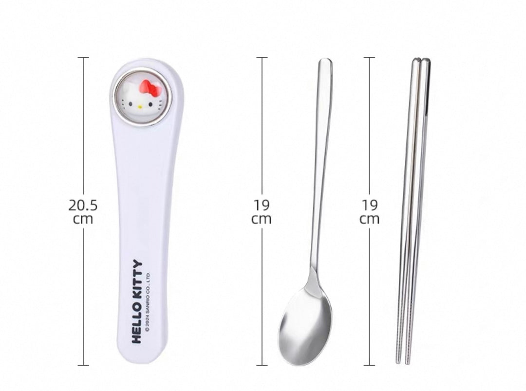 Sanrio™️ Space Capsule Series Chopsticks & Spoon Set with Portable Case | Travel Cutlery Set