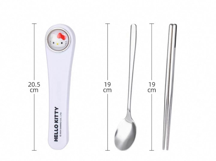 Sanrio™️ Space Capsule Series Chopsticks & Spoon Set with Portable Case | Travel Cutlery Set