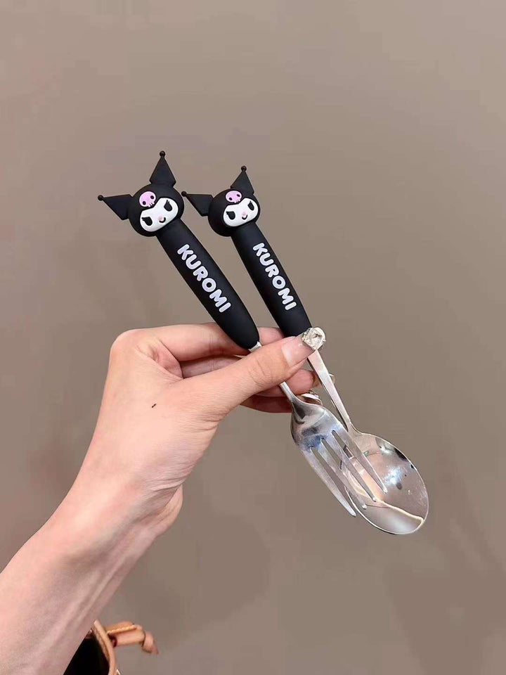 SANRIO | Cute Cartoon Long Handle Fork & Spoon Set
