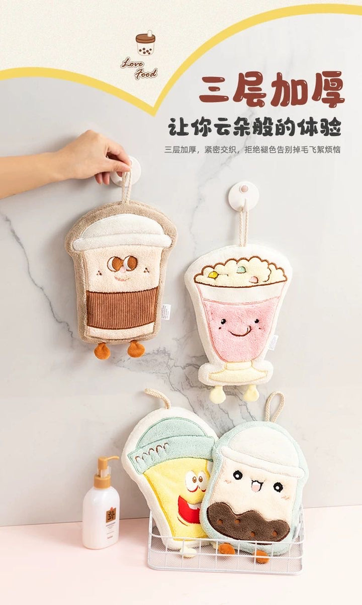 Milk Tea Series Thickened Water Absorbent Quick Dry Towel /Hand Towel