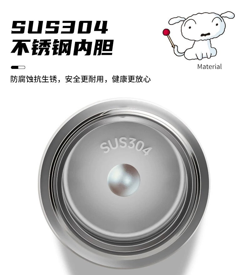 Crayon Shin-chan Series Stainless Steel Thermos Cup Keep Warm Keep Cold Ice Cup 600ml Straw