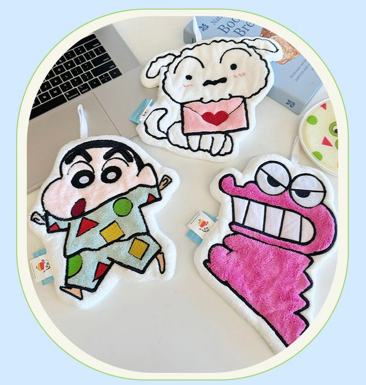 Crayon Shin-chan™ Coral Fleece Hand Towels – Super Absorbent & Quick-Drying, Double-Layered and Thickened – Set of 3