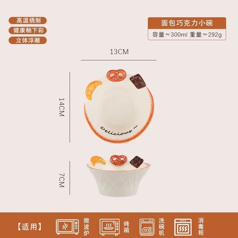 Bread Series Hand-painted Underglaze Ceramic Tableware Set