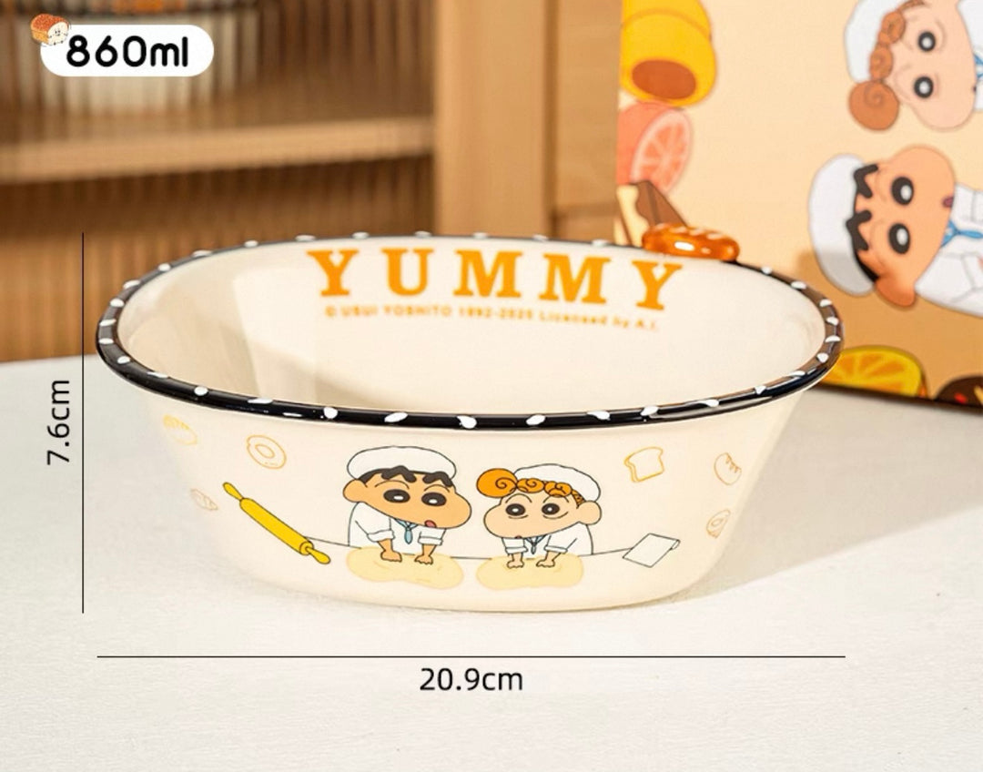 🥖 Crayon Shin-chan™ Official Bread Series Dinnerware Set – Dishwasher, Microwave, Oven & Sterilizer Safe