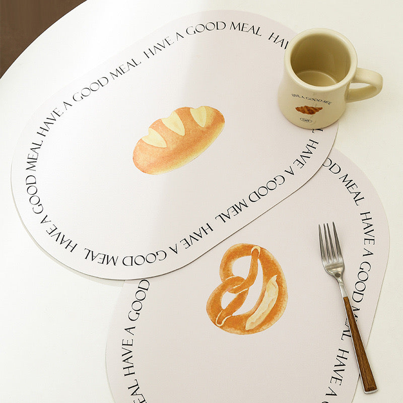 🥐 Bread PU Leather Placemat | Waterproof, Oil-Proof, Non-Slip & Heat Resistant