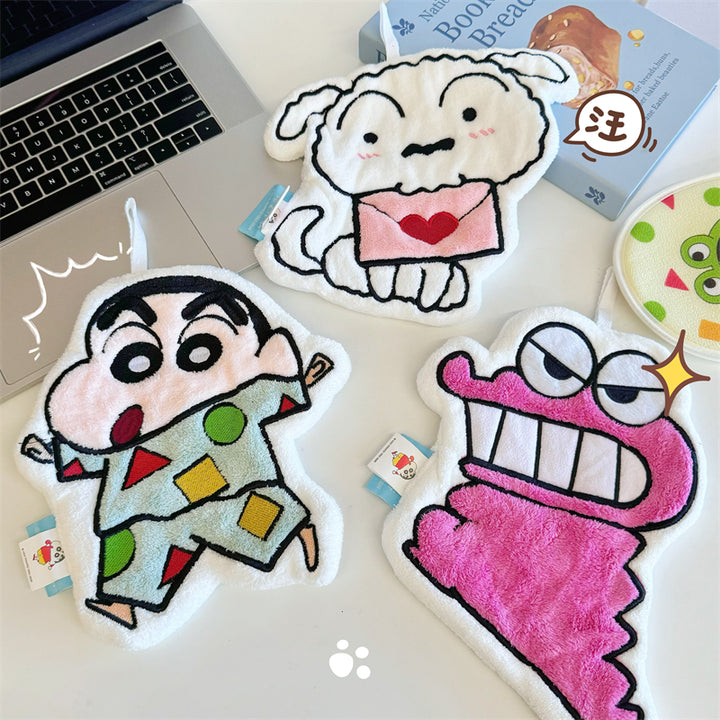 Crayon Shin-chan™ Coral Fleece Hand Towels – Super Absorbent & Quick-Drying, Double-Layered and Thickened – Set of 3
