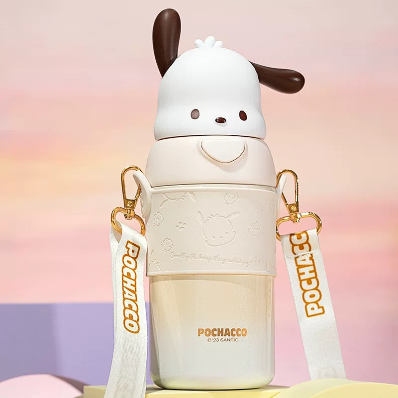 Sanrio™ 316 Stainless Steel Insulated Bottle | Long-Lasting Heat Retention | Crossbody Carry