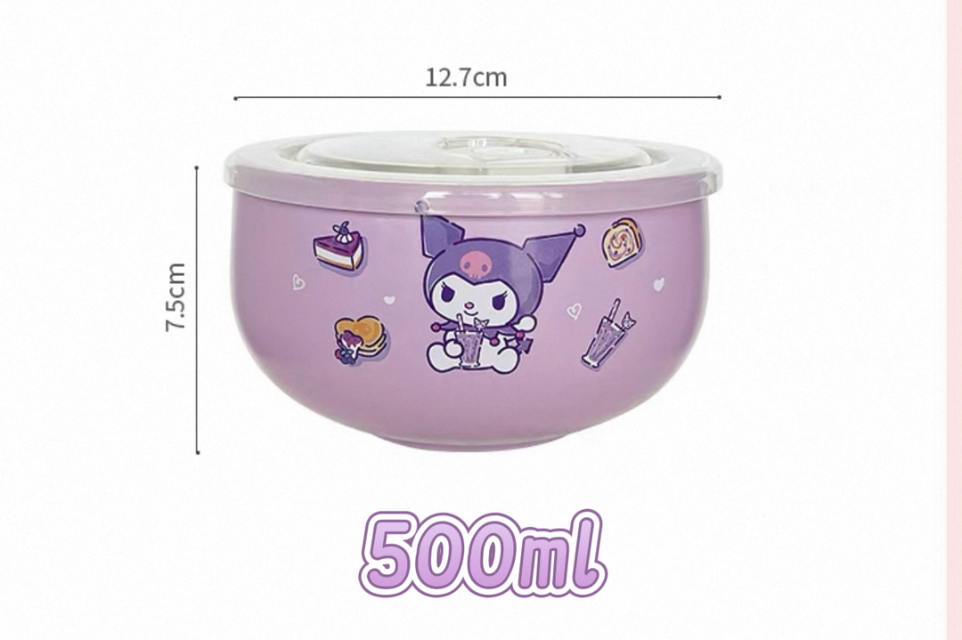 Sanrio™️ 316 Stainless Steel Bento Bowl | Instant Noodle Bowl | Food Storage Bowl with Lid – Heat-Resistant & Insulated