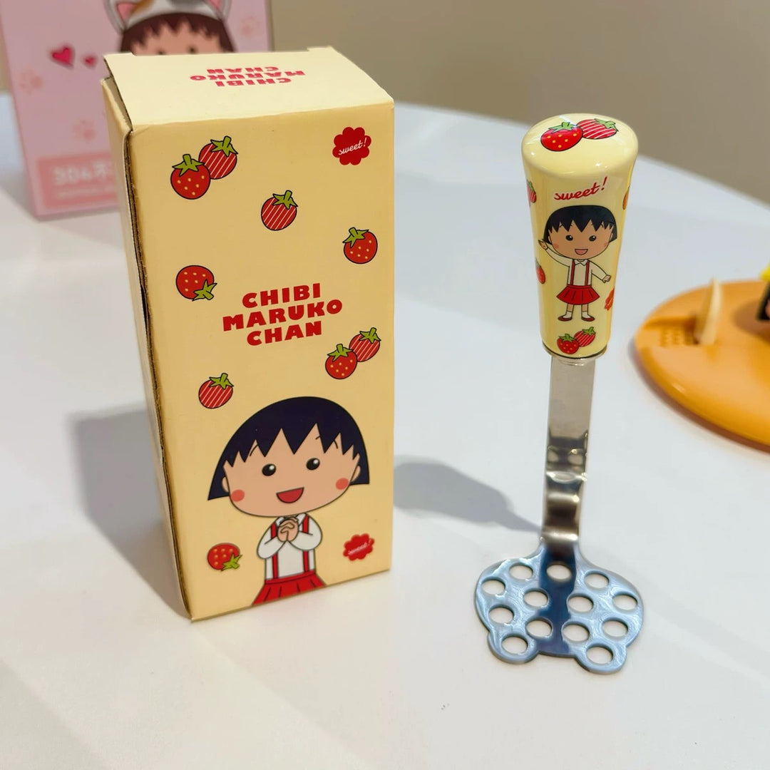 🍒Chibi Maruko-chan™ Stainless Steel Potato Masher – Baby Food & Kitchen Tool