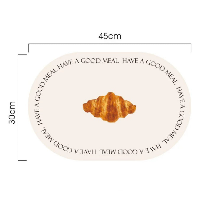 🥐 Bread PU Leather Placemat | Waterproof, Oil-Proof, Non-Slip & Heat Resistant