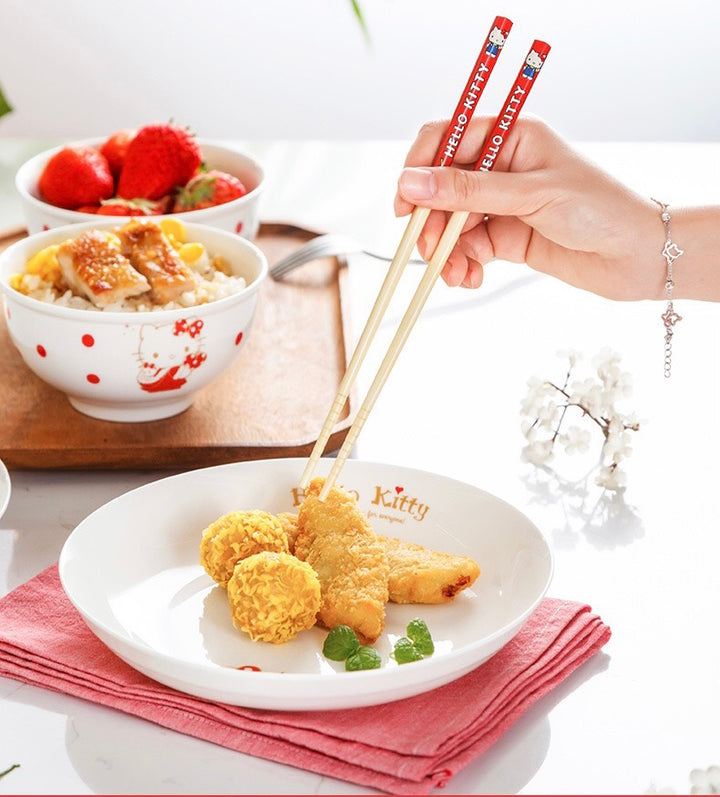 Sanrio™️ Non-slip Bamboo Chopsticks 🥢 – Antibacterial & Mold-resistant, Kid-friendly, 21cm