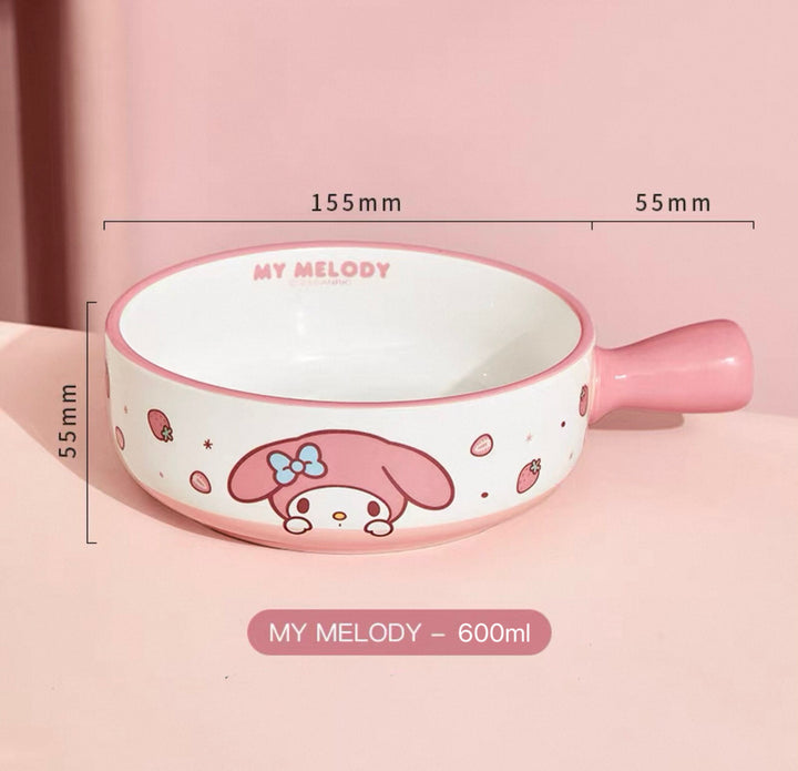 Sanrio™ Ceramic Handle Bowl – Oven & Baking Safe 🫕 Fruit & Salad Bowl