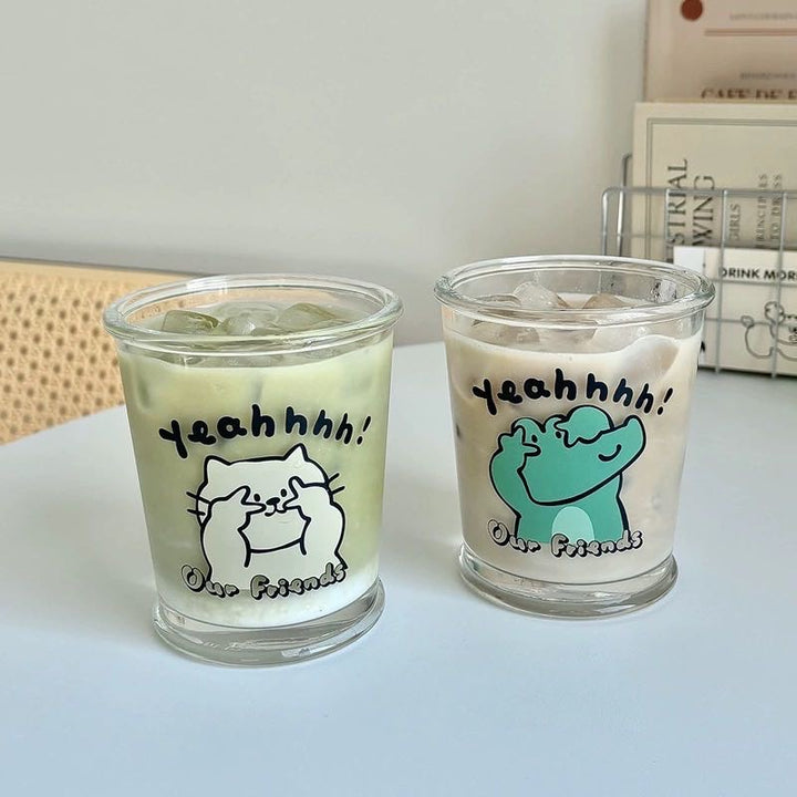 Series Cute Animal Glass Cup Healing Glass Cup