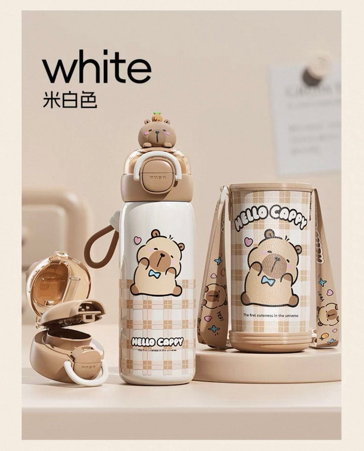 Capybara 316 Stainless Steel Thermos Cup Cup Sleeve Straw Cup Crossbody