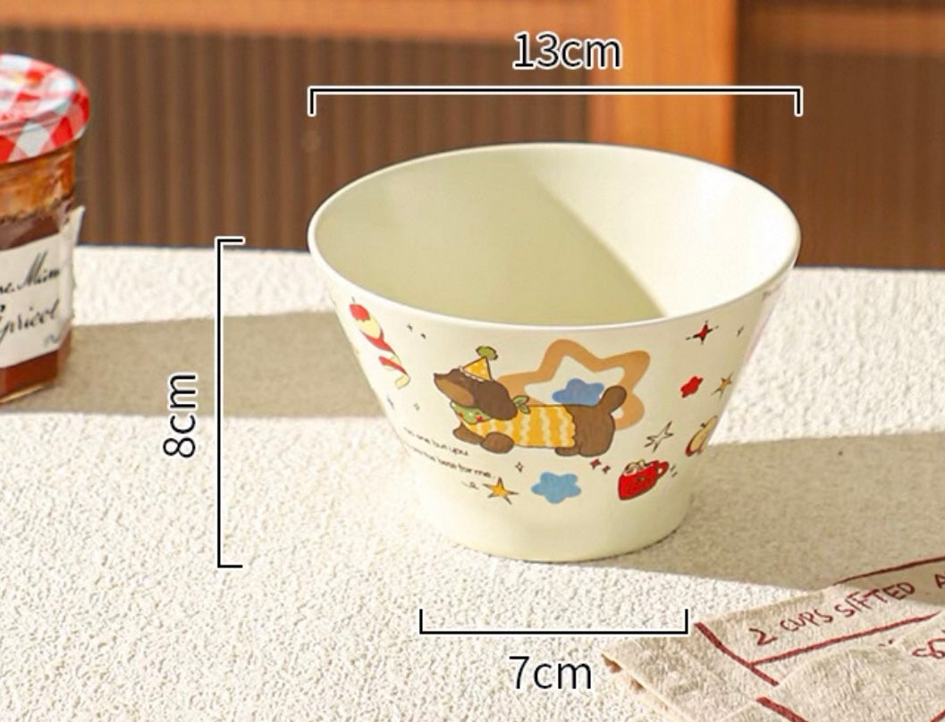 Cute Cartoon Ceramic Bowl – 5” Rice, Dessert & Yogurt Bowl