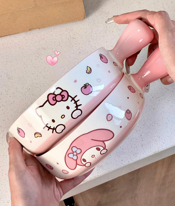 Sanrio™ Ceramic Handle Bowl – Oven & Baking Safe 🫕 Fruit & Salad Bowl