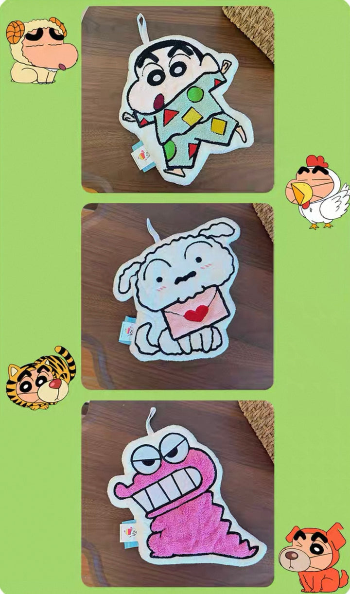 Crayon Shin-chan™ Coral Fleece Hand Towels – Super Absorbent & Quick-Drying, Double-Layered and Thickened – Set of 3