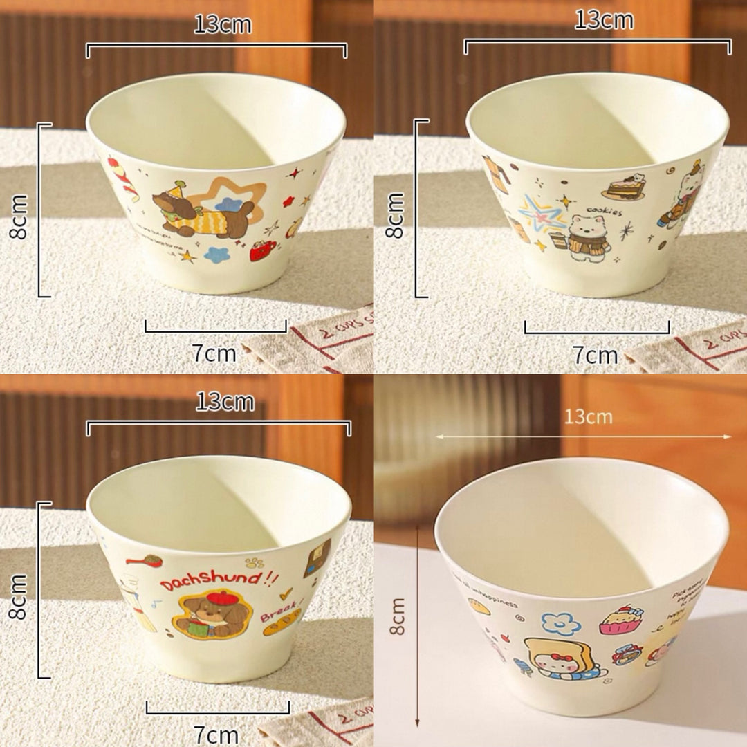Cute Cartoon Ceramic Bowl – 5” Rice, Dessert & Yogurt Bowl