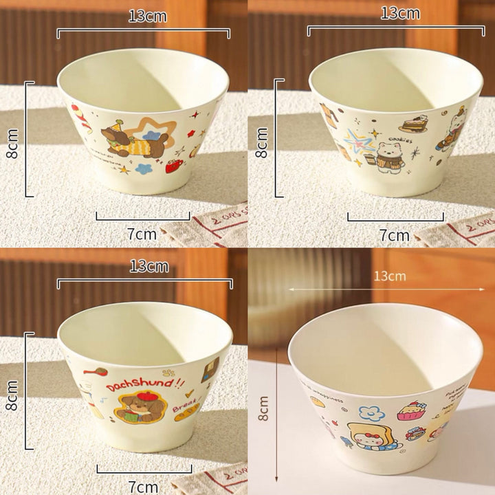 Cute Cartoon Ceramic Bowl – 5” Rice, Dessert & Yogurt Bowl