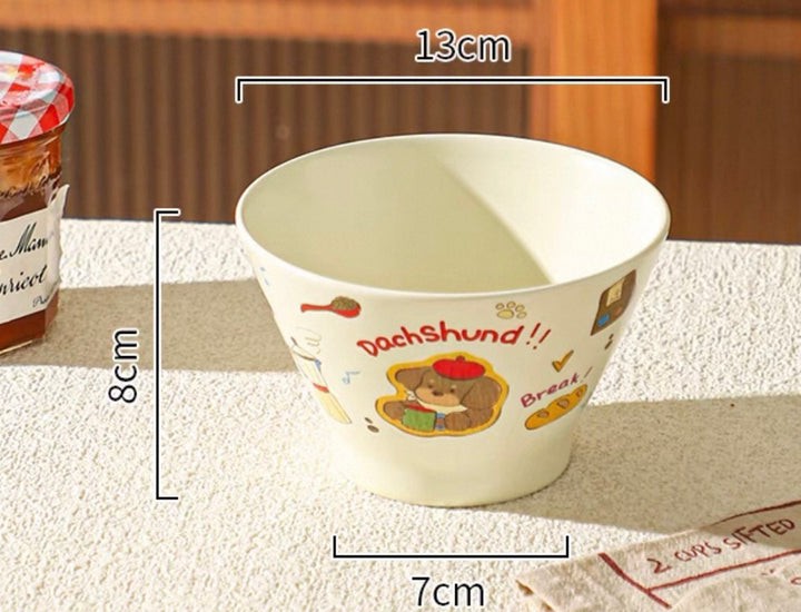Cute Cartoon Ceramic Bowl – 5” Rice, Dessert & Yogurt Bowl