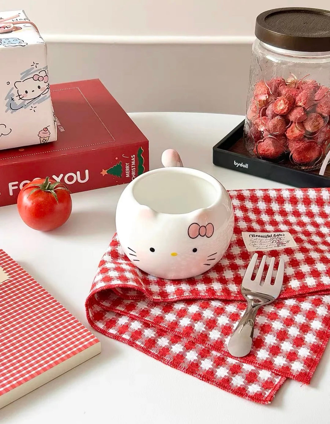 Blushing Kitty & Little Pink Pig 🐷 Ceramic Mug – Heat Resistant