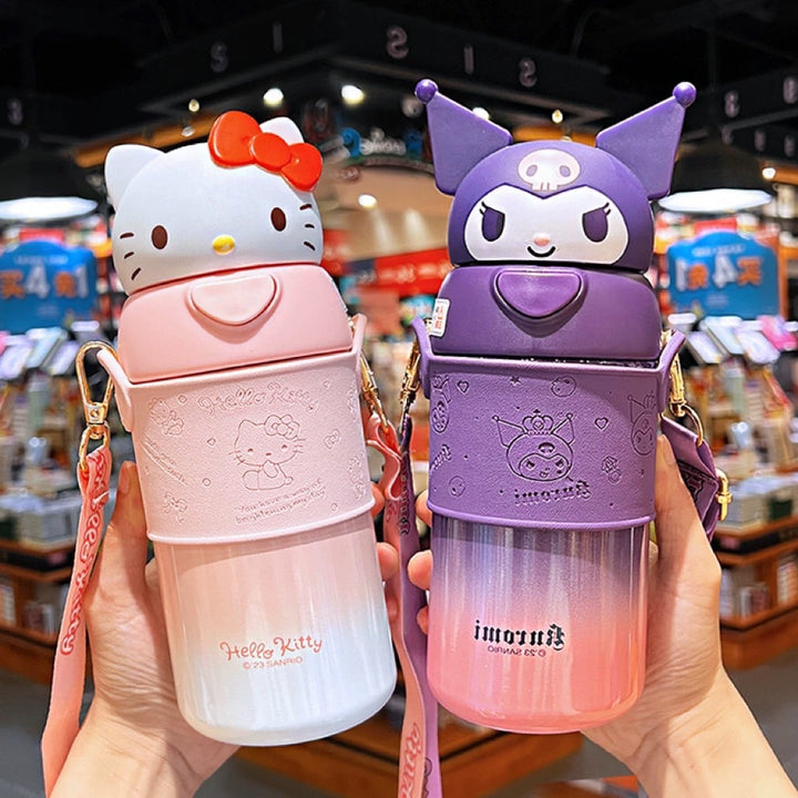 Sanrio™ 316 Stainless Steel Insulated Bottle | Long-Lasting Heat Retention | Crossbody Carry