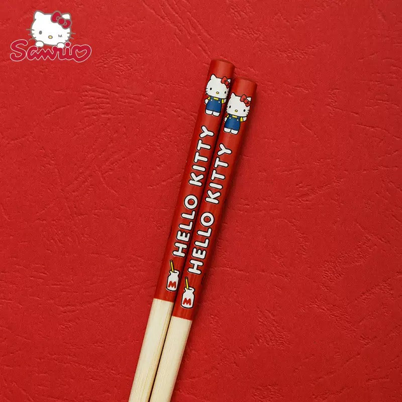 Sanrio™️ Non-slip Bamboo Chopsticks 🥢 – Antibacterial & Mold-resistant, Kid-friendly, 21cm