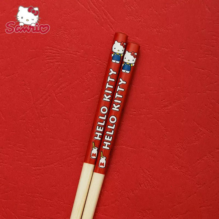 Sanrio™️ Non-slip Bamboo Chopsticks 🥢 – Antibacterial & Mold-resistant, Kid-friendly, 21cm