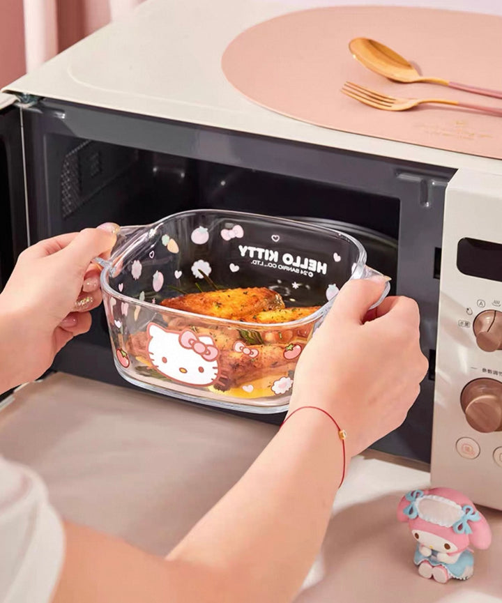 Sanrio™ Double-Handle Glass Bowl – Ramen, Rice, Dessert, Salad & Yogurt Bowl 🫐 Heat-Resistant