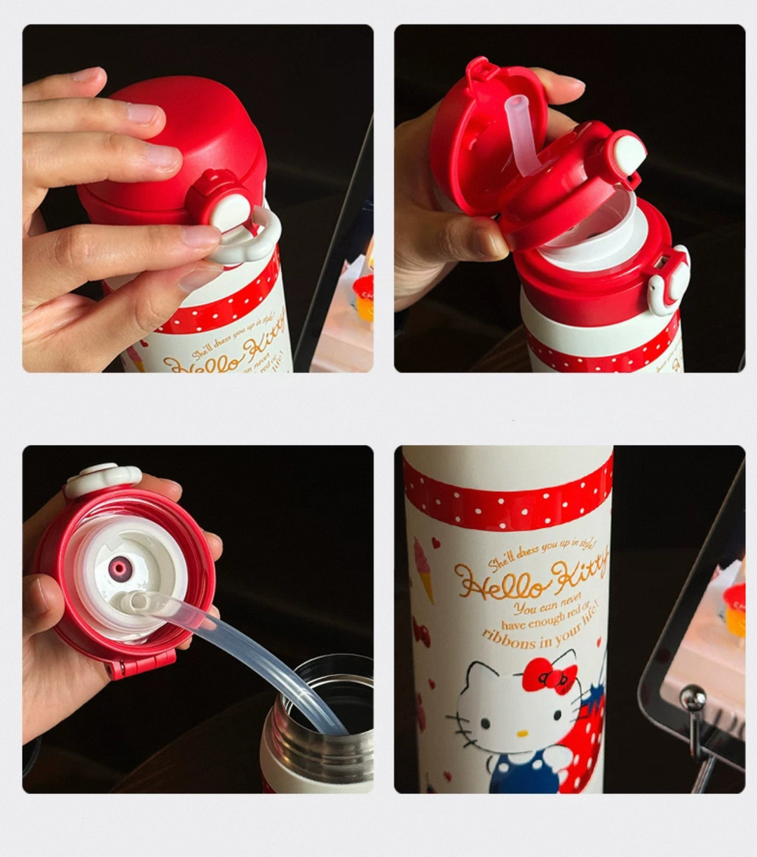 Hello Kitty™ Insulated Travel Cup – Dual-Drink Straw & Coffee Lid