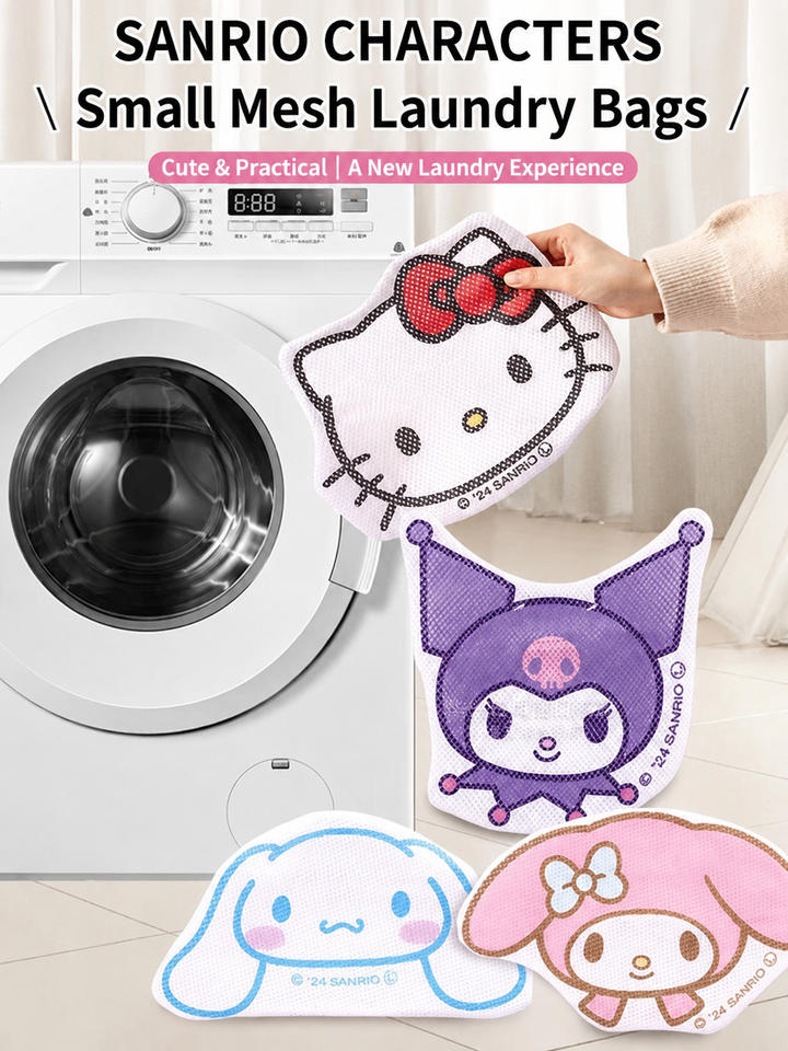Sanrio Mesh Laundry Bag Set – Cute Delicates Wash Bags with Zipper Closure
