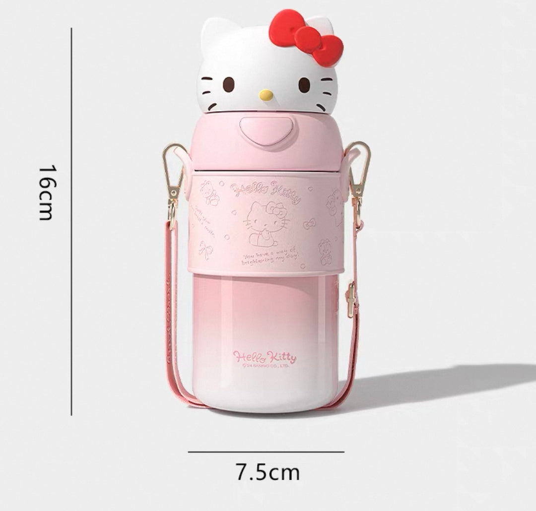 Sanrio™ 316 Stainless Steel Insulated Bottle | Long-Lasting Heat Retention | Crossbody Carry