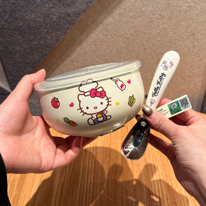 Sanrio™️ 316 Stainless Steel Bento Bowl | Instant Noodle Bowl | Food Storage Bowl with Lid – Heat-Resistant & Insulated