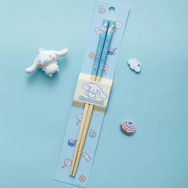 Sanrio™️ Non-slip Bamboo Chopsticks 🥢 – Antibacterial & Mold-resistant, Kid-friendly, 21cm
