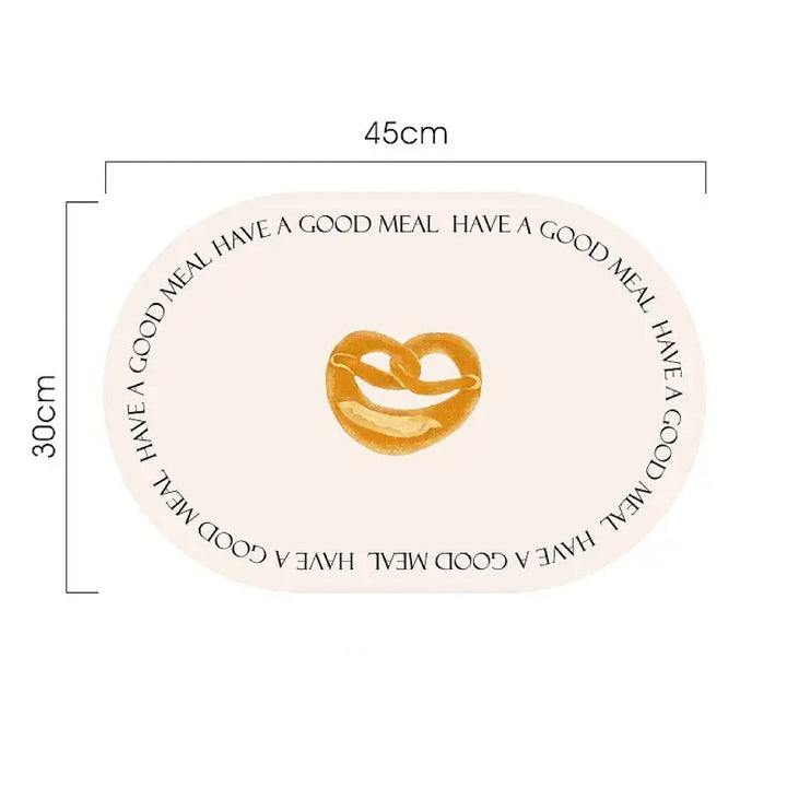 🥐 Bread PU Leather Placemat | Waterproof, Oil-Proof, Non-Slip & Heat Resistant