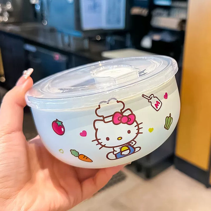Sanrio™️ 316 Stainless Steel Bento Bowl | Instant Noodle Bowl | Food Storage Bowl with Lid – Heat-Resistant & Insulated