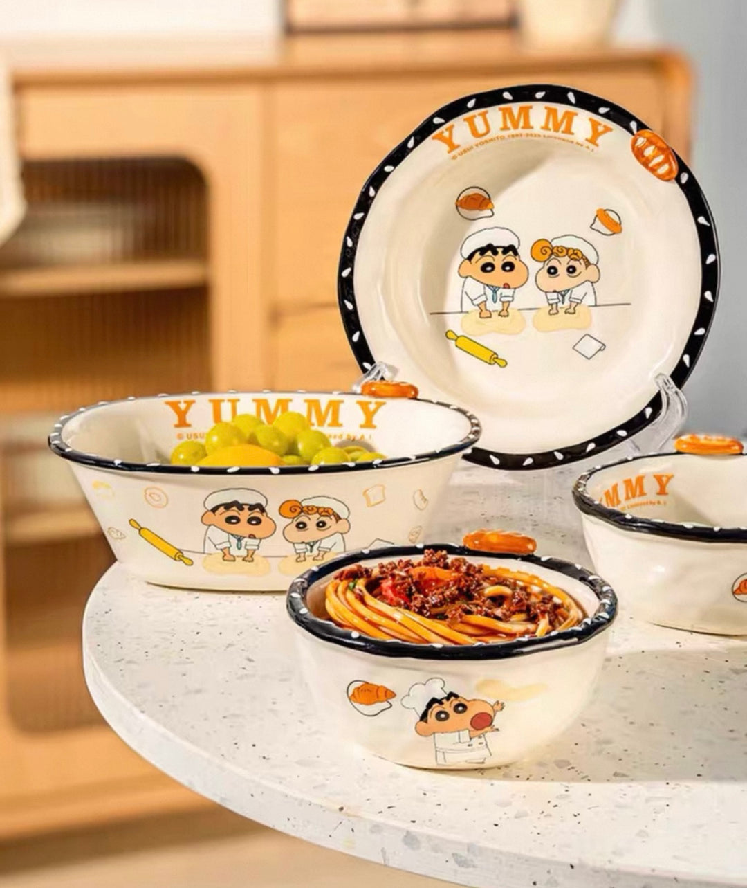 🥖 Crayon Shin-chan™ Official Bread Series Dinnerware Set – Dishwasher, Microwave, Oven & Sterilizer Safe
