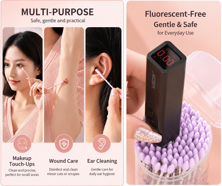 Multi-Purpose Cotton Swabs with Storage Case – Soft Tips for Makeup, Ear Cleaning & Wound Care
