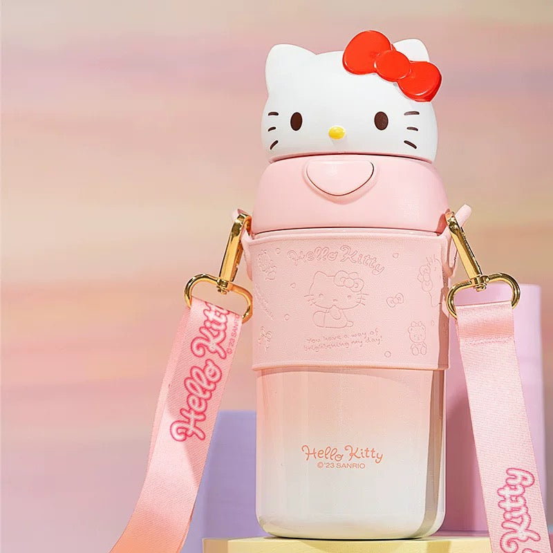 Sanrio™ 316 Stainless Steel Insulated Bottle | Long-Lasting Heat Retention | Crossbody Carry